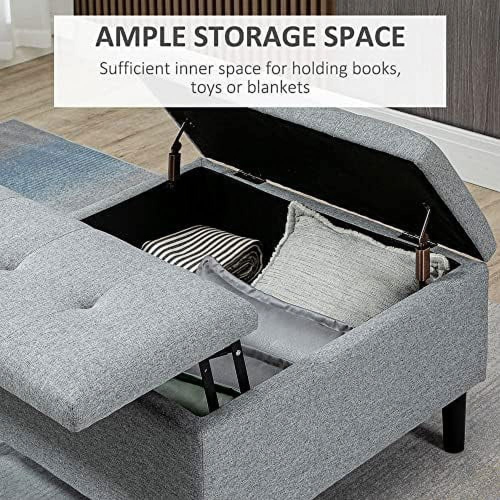30" Square Upholstered Ottoman with Lift Top J6918