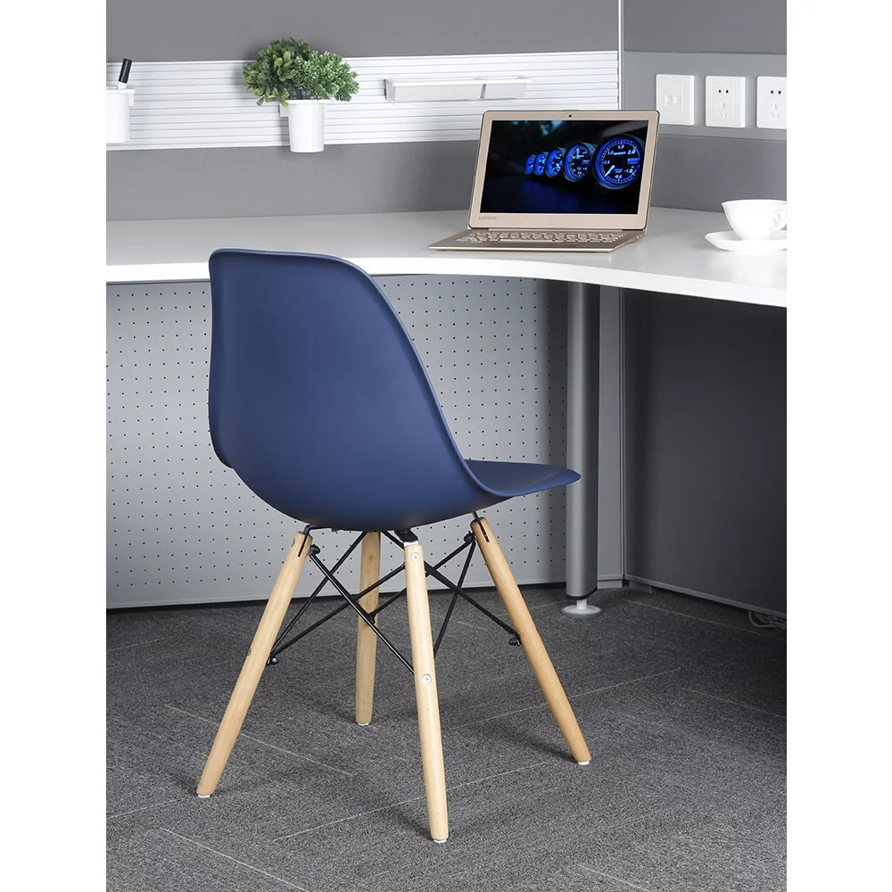 Blue Wood Legs Indoor Dining Chair Z556628