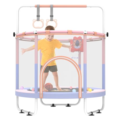 60" Toddler Trampoline with Safety Enclosure Net K452
