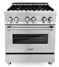 30 in. Stainless Steel Gas Burner Electric Oven Range with Brass Burners F63072