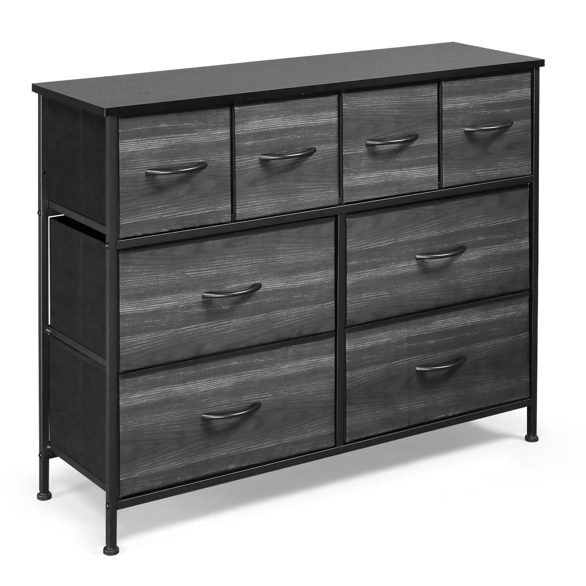 Wide 5 Drawer Storage Dresser with Wood Top J541