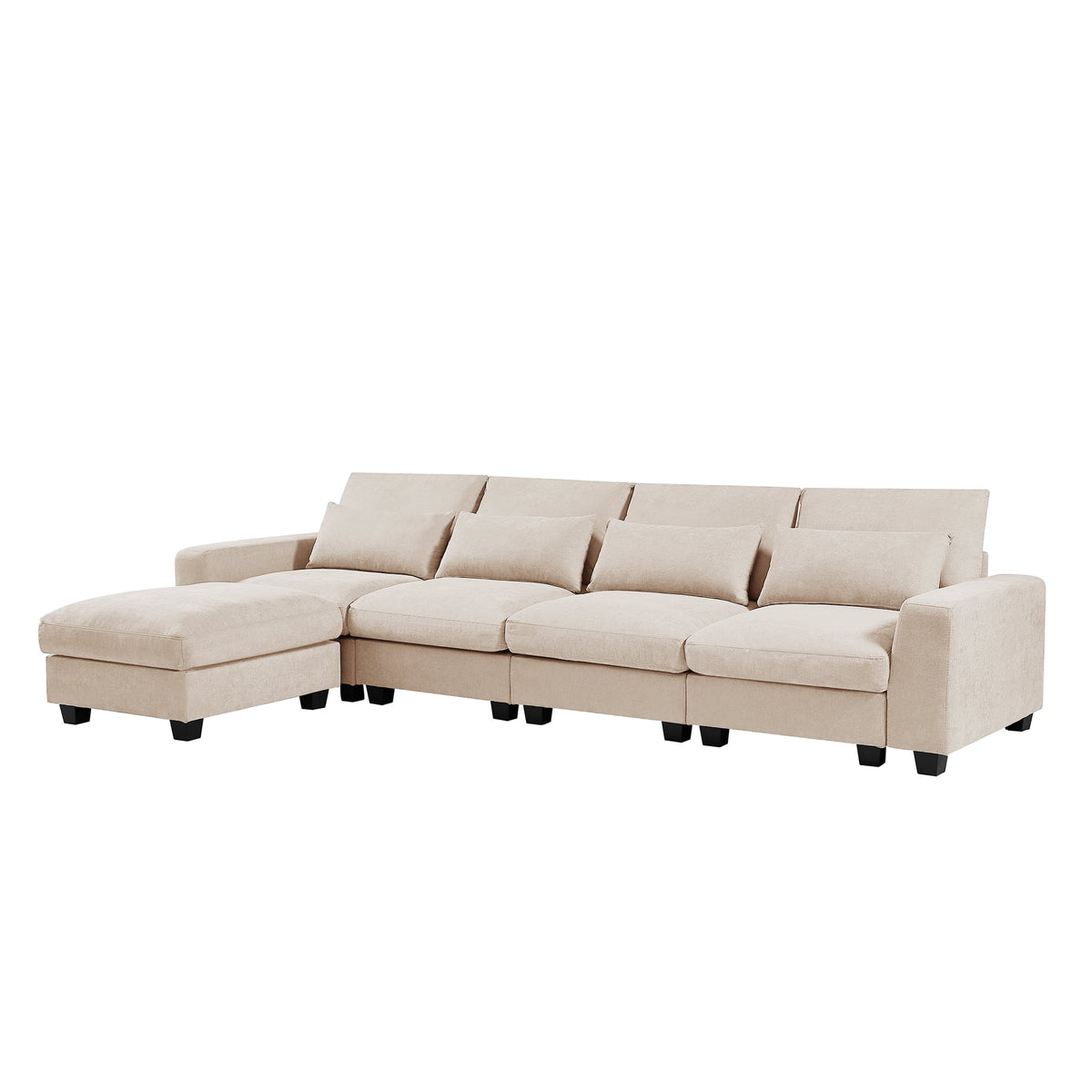 Beige 5 Seat L-Shape Sectional Sofa K699749