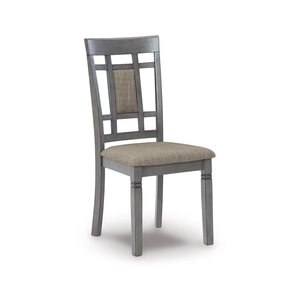 7 Piece Light Gray Wood Dining Table Set I447