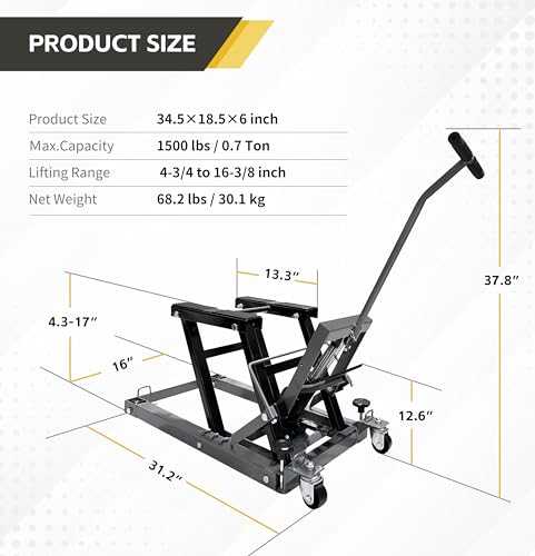 1500 lbs Capacity Portable Motorcycle Lift Table O218