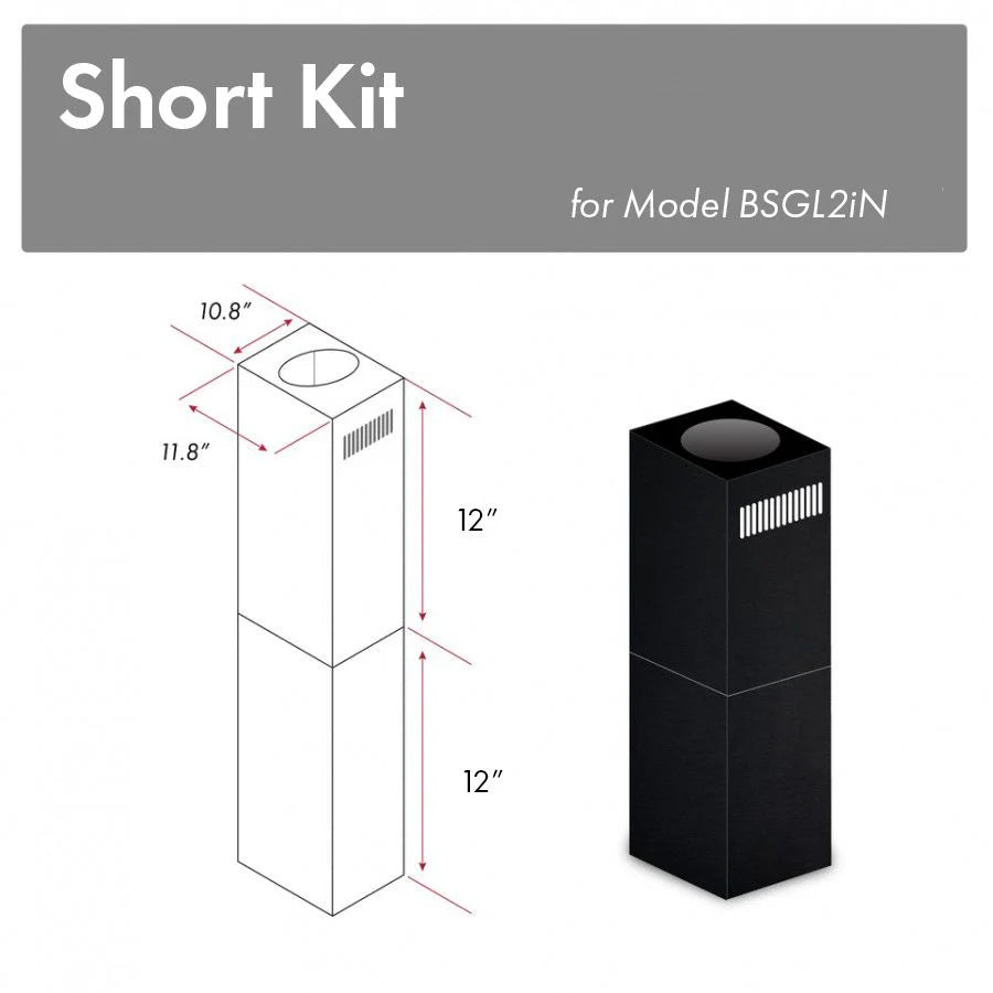 Black Stainless Short Chimney Pieces B808774