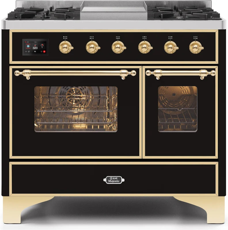 Glossy Black Dual Fuel Natural Gas Range N105624