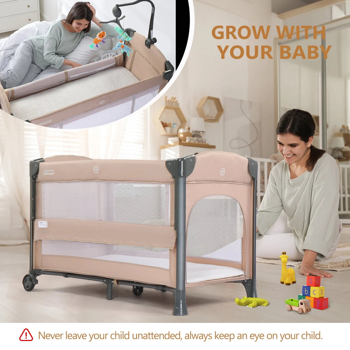 Folding Bedside Bassinet Co-Sleeper Z3414