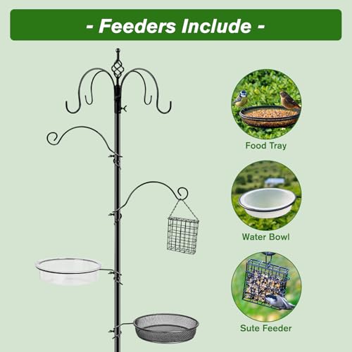 Black 4-Hook Bird Feeding Station Q95204