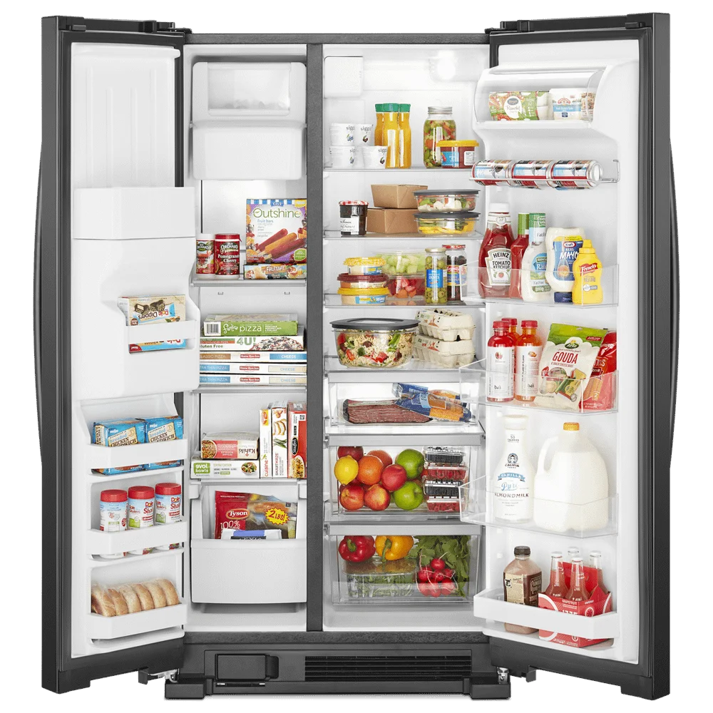 25 cu ft. Side-by-Side Refrigerator in Black H557