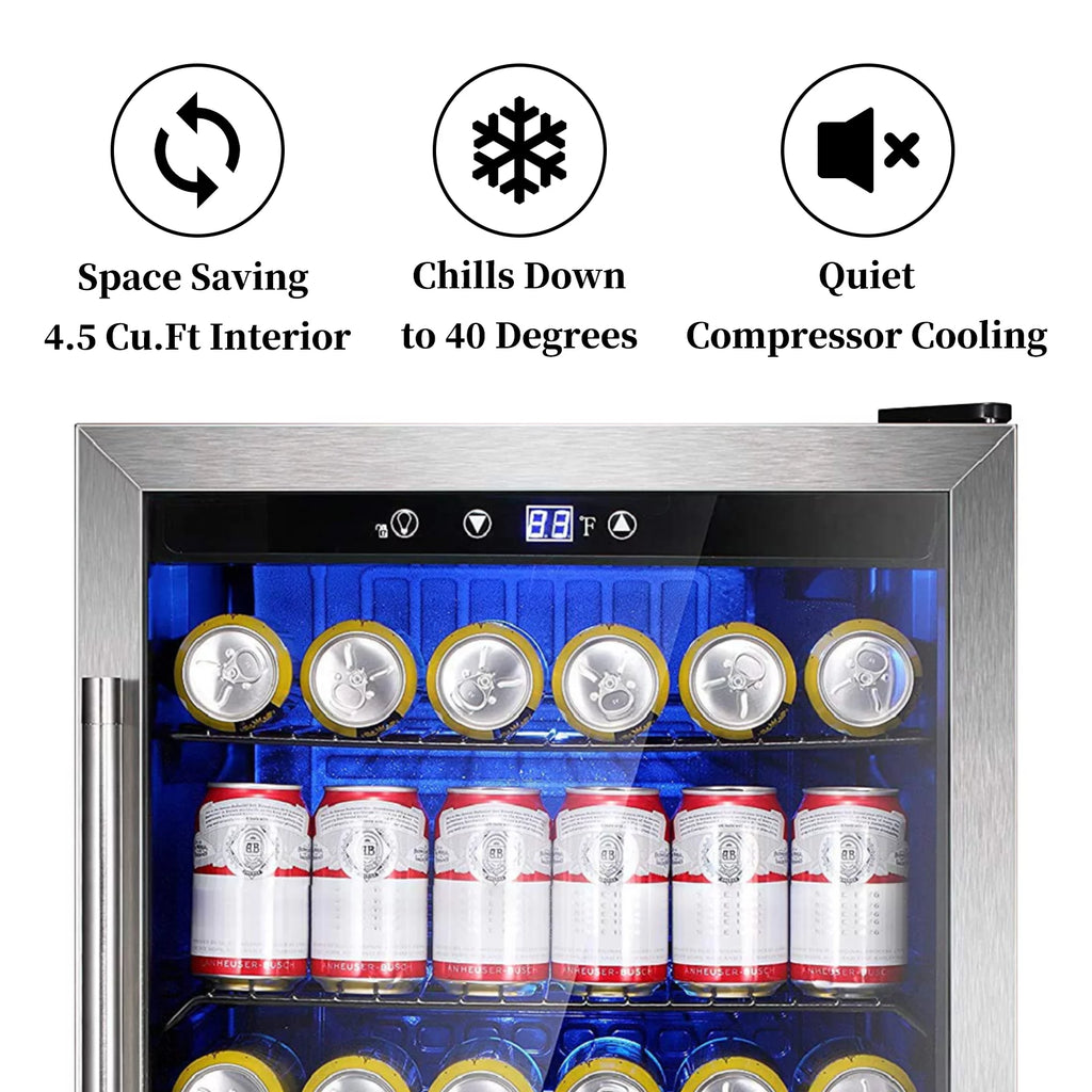 4.4 Cubic Feet 145 Can Beverage Refrigerator Glass Door V35227