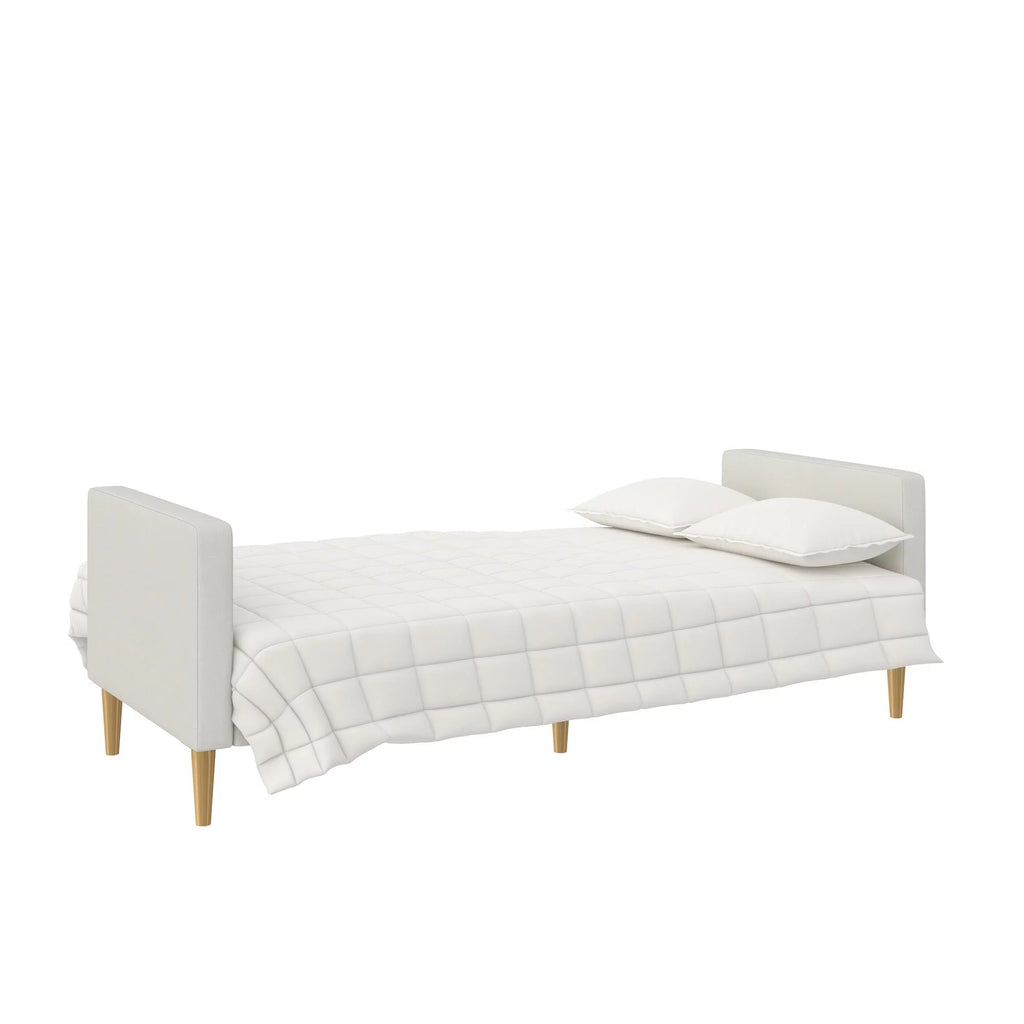 Light Gray Linen Futon Sofa Bed H639461
