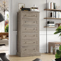 Gray 6 Drawer Wood Dresser H849