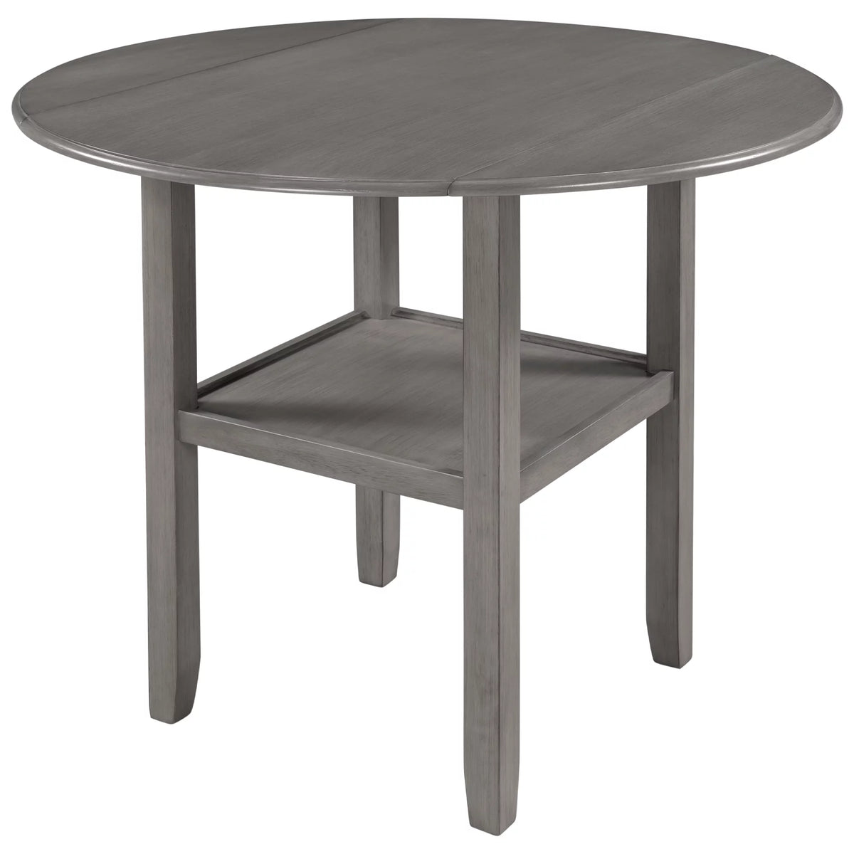Round Drop Leaf Kitchen Dining Table with Shelf N557356