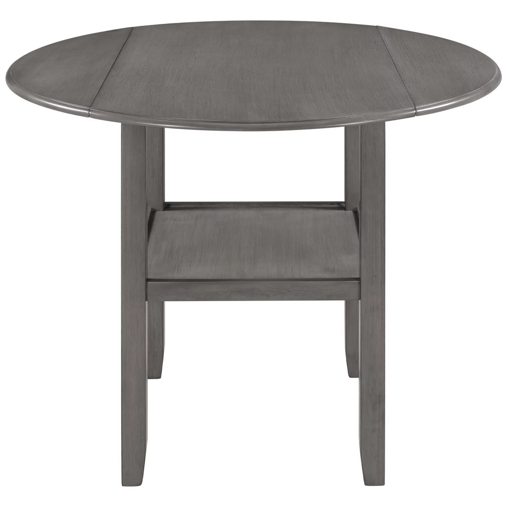 Round Drop Leaf Kitchen Dining Table with Shelf N557356