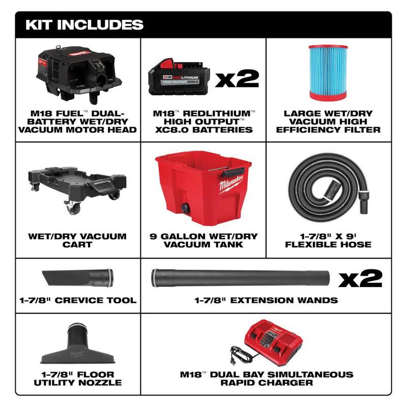 9 Gal. Cordless Wet/Dry Shop Vacuum Kit with Utility Brush and Nozzle X792676