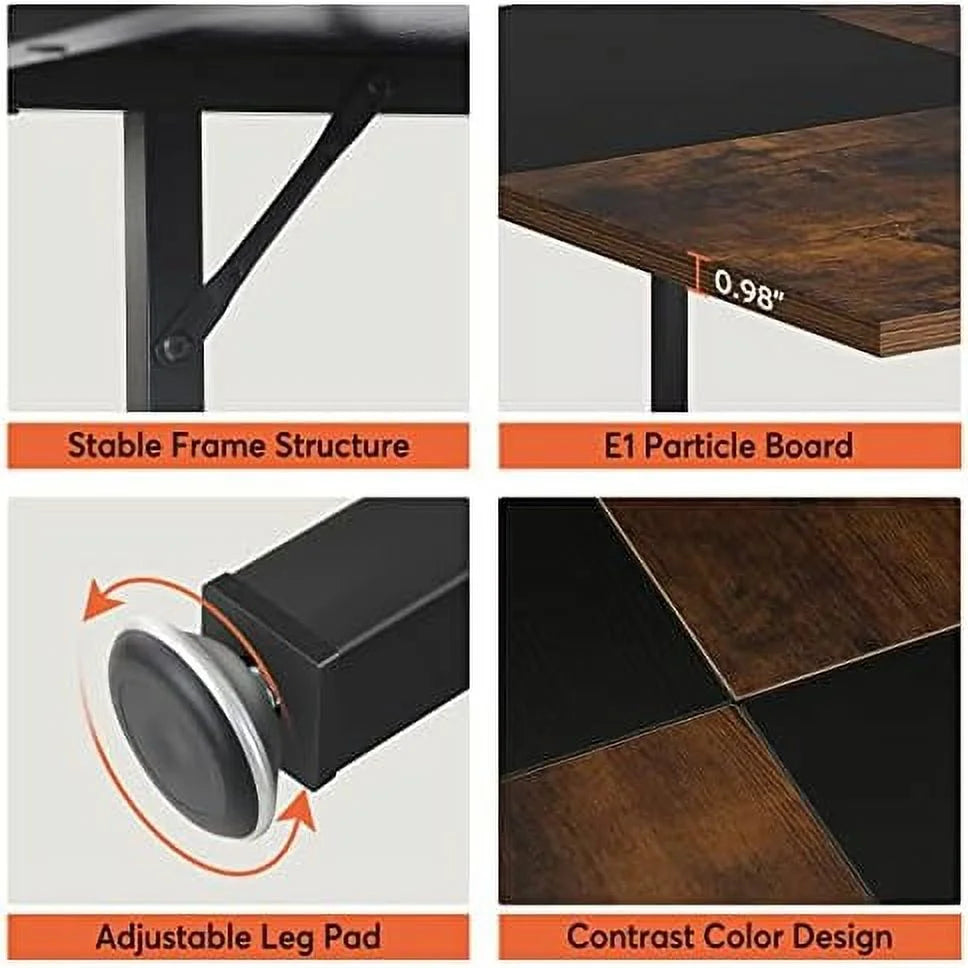 Round Dining Table 47 inch Faux Marble Top Metal Base B2800