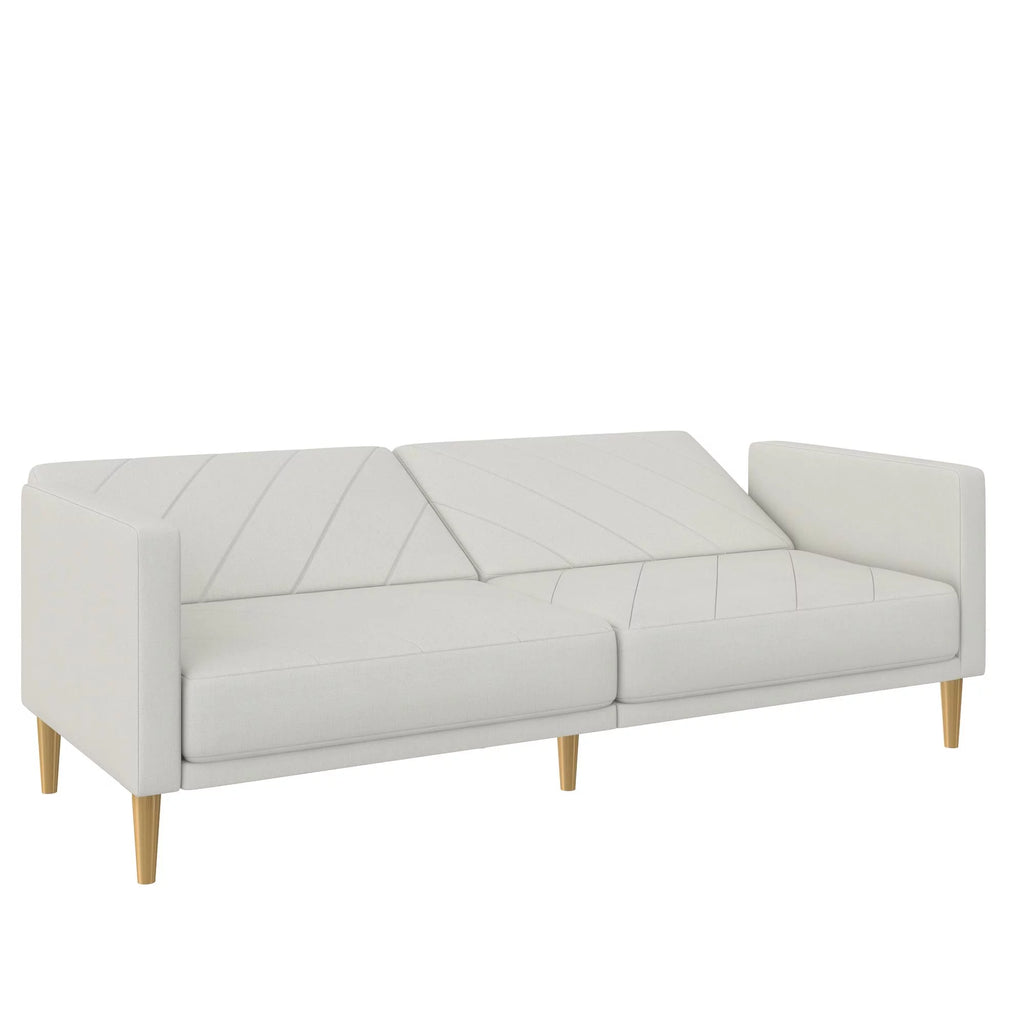 Light Gray Linen Futon Sofa Bed H639461