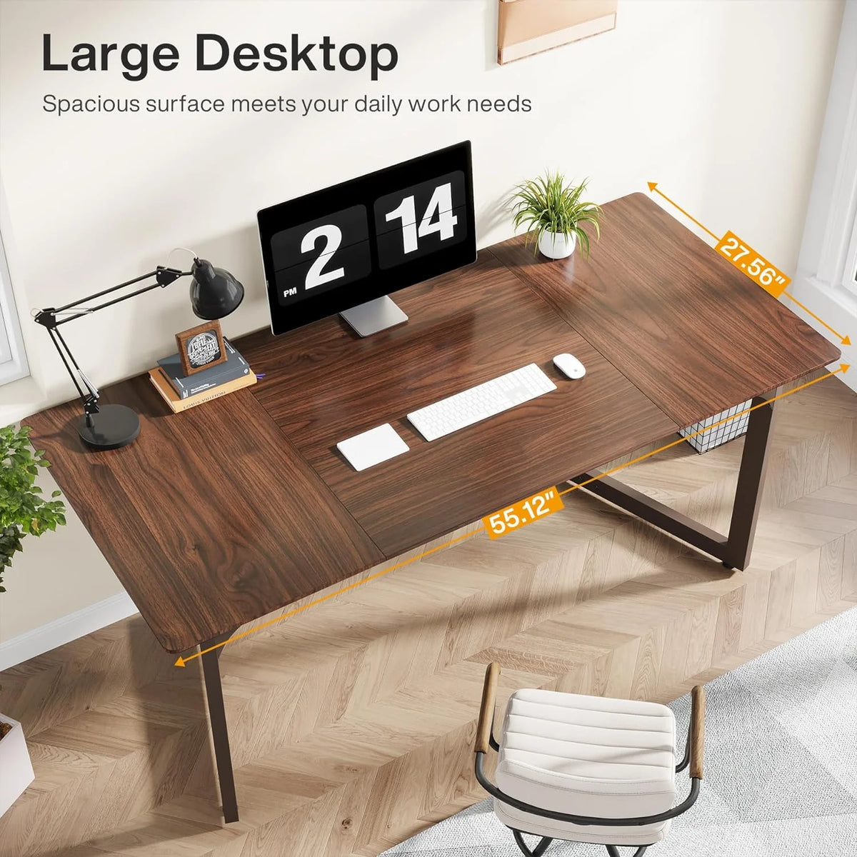 55 Inch Walnut Computer Desk Z139