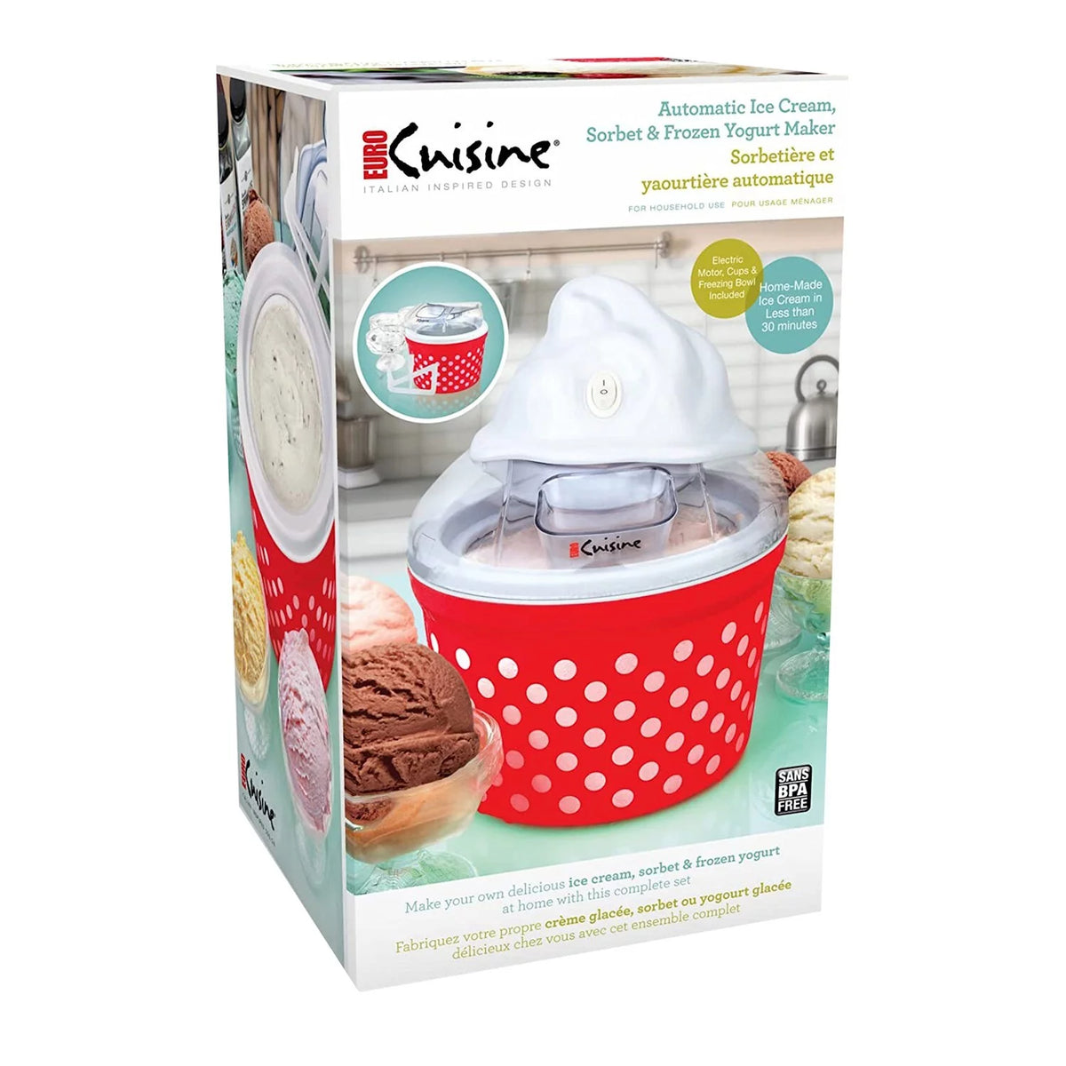 Automatic Ice Cream, Sorbet & Frozen Yogurt Maker With 4 Cup X399