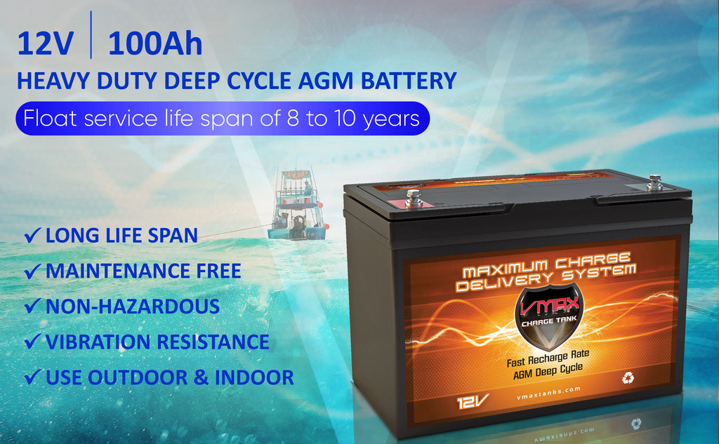 12V 100Ah AGM Deep Cycle Marine Battery N7896