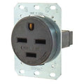 30 A 250V AC Flush Mount Single Outlet Receptacle, Black K562