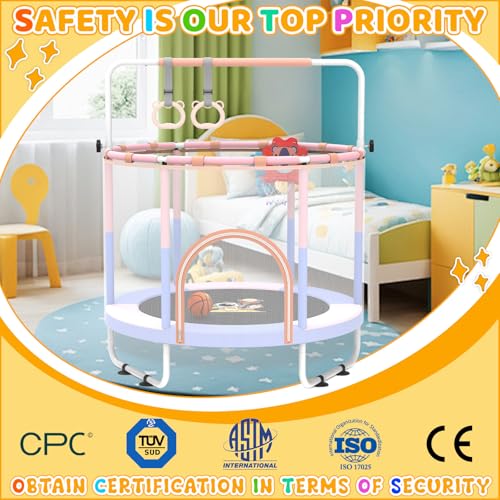 60" Toddler Trampoline with Safety Enclosure Net K452