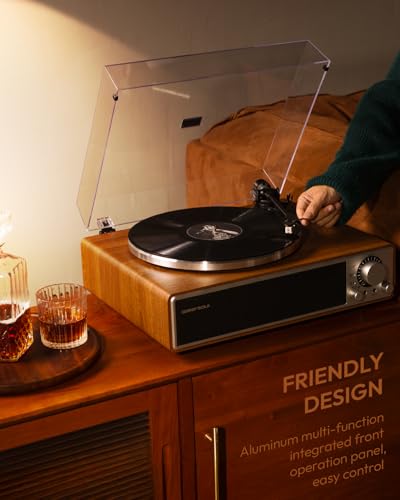 Vinyl Record Player with Bluetooth, Built-in Speakers, Phono Preamp, 33/45 RPM S518851