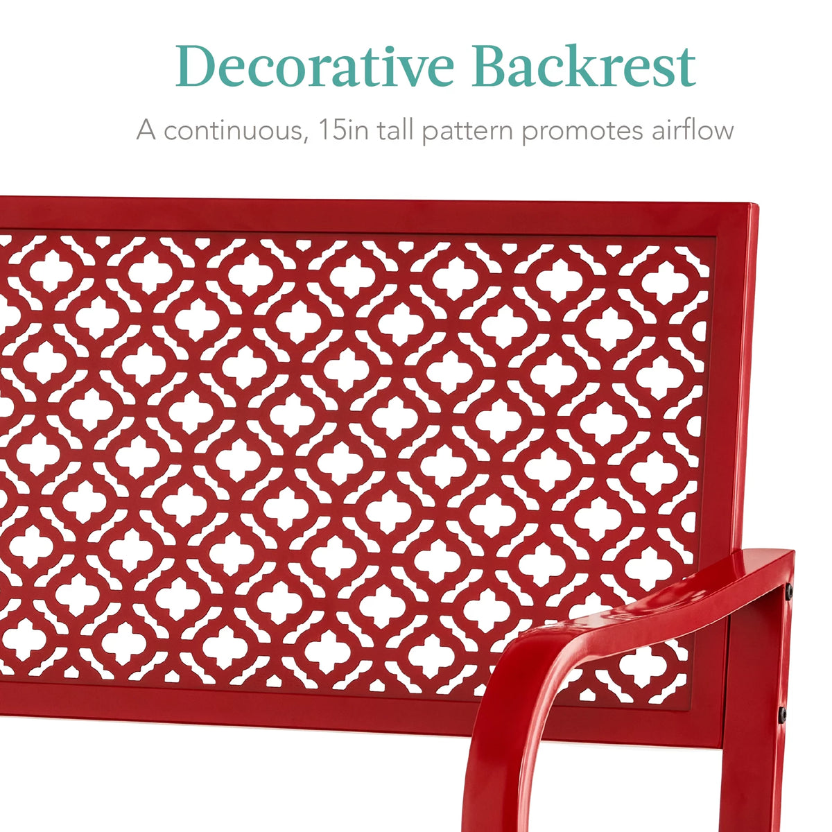 Rose Red Steel Garden Bench N435103
