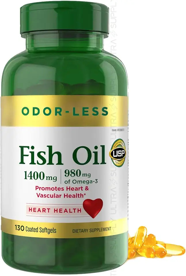 Fish Oil 130 Count Coated Softgels 1400 mg Omega-3 Odorless E656