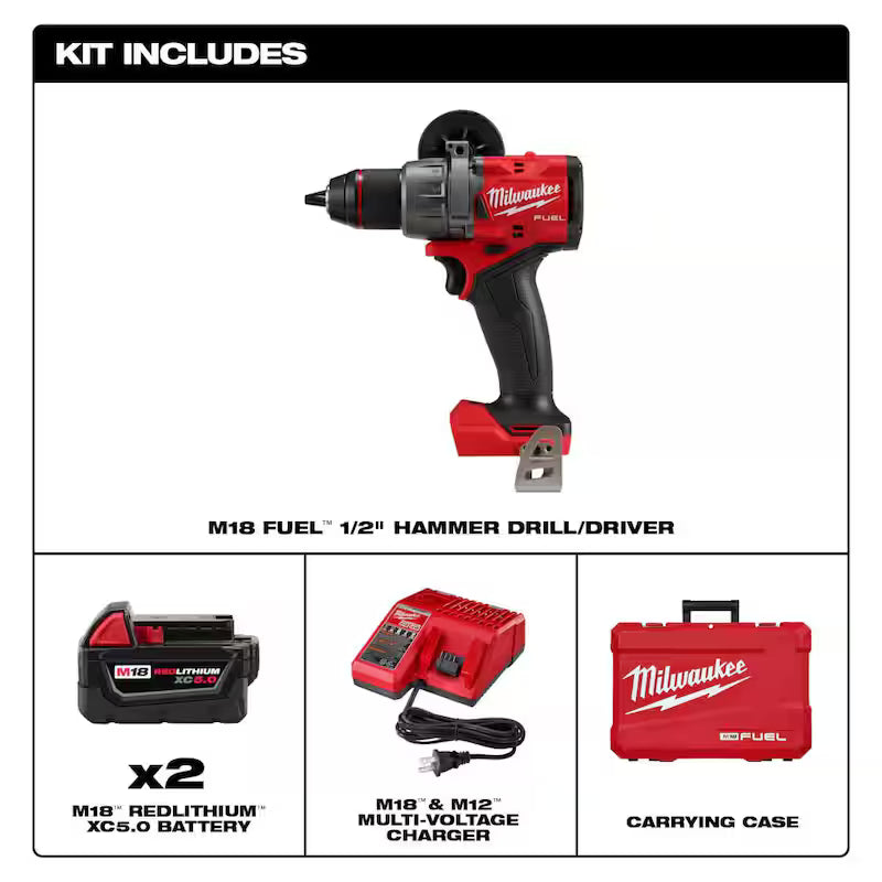 18V Lithium-Ion Brushless Cordless 1/2 in. Hammer Drill Driver Kit L437096