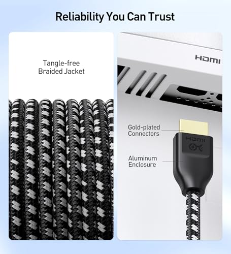 White Braided 8K HDMI Cable 13.1 ft G214475