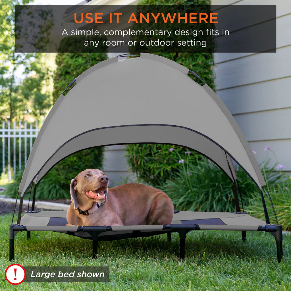 30in Elevated Cooling Dog Bed with Canopy and Carrying Bag D6405
