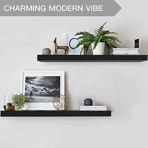 Floating Shelves for Wall, 16 x 7 inch Set of 2, Rustic Brown Z177564