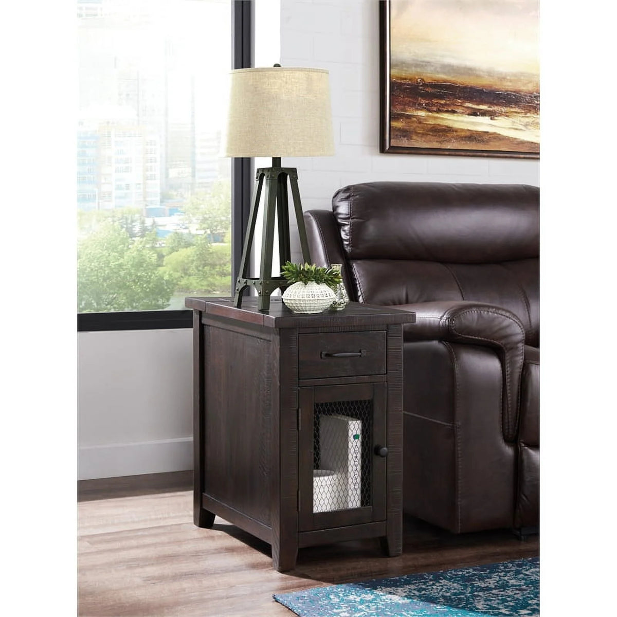 Rustic Chairside Table Set of 2 M7064