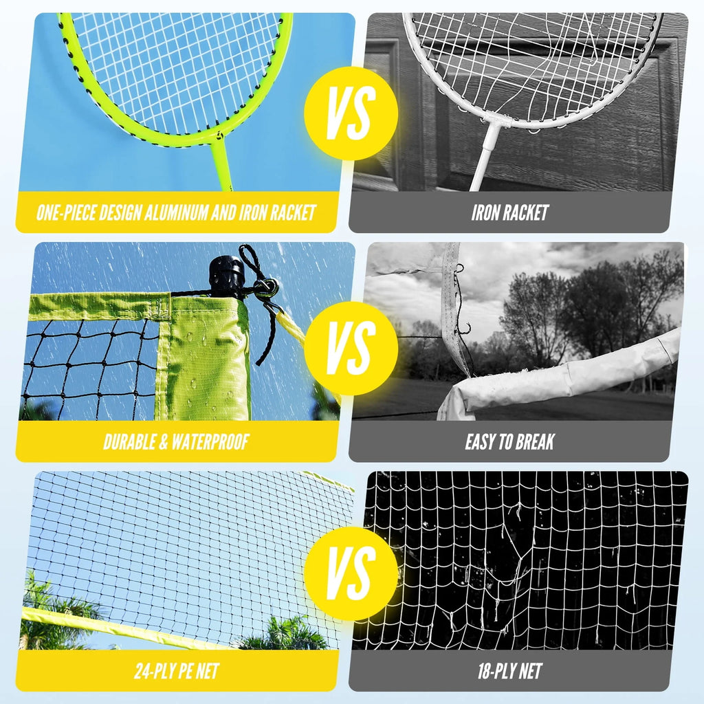 Adjustable Volleyball and Badminton Combo Set with Net S913