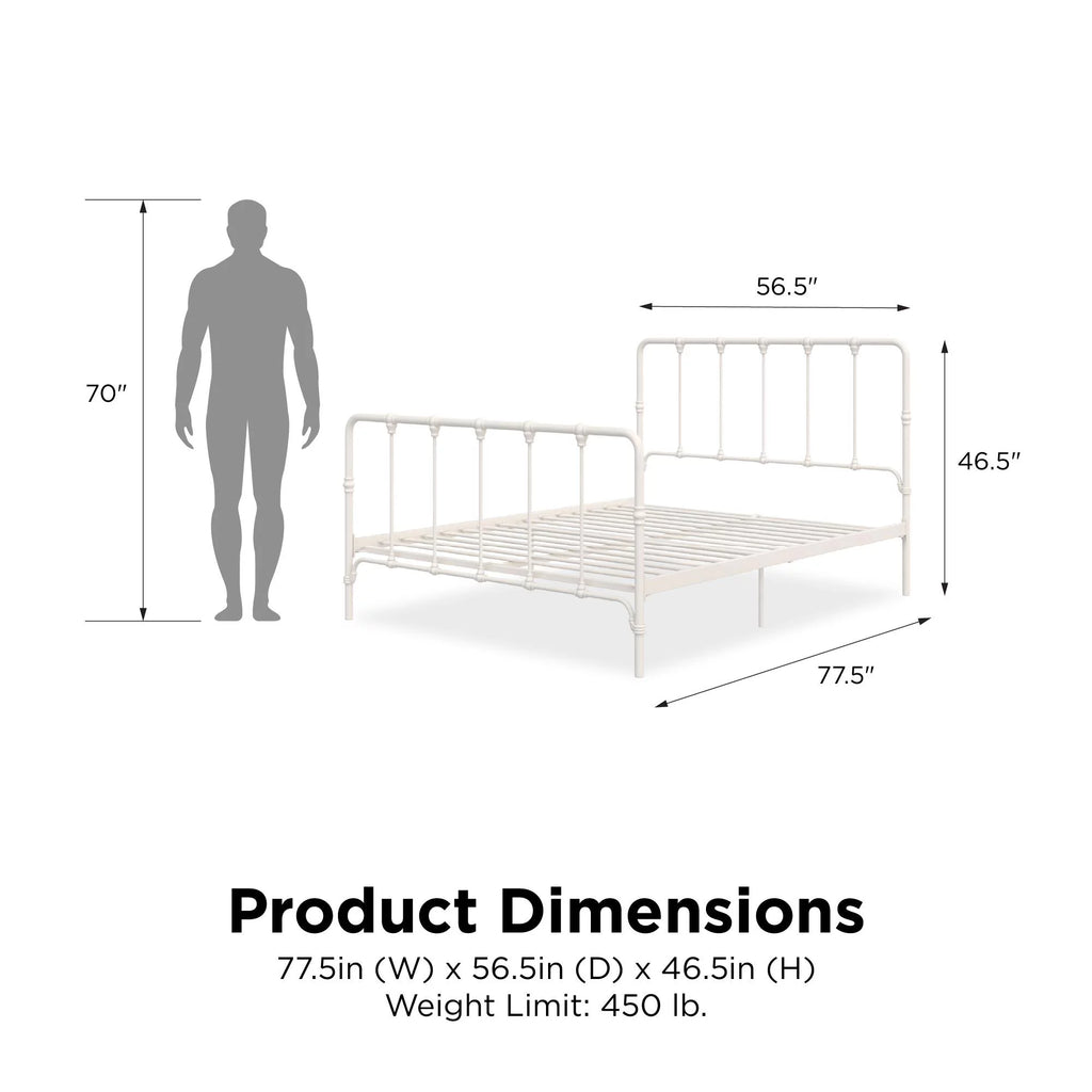 White Full Metal Bed I99443