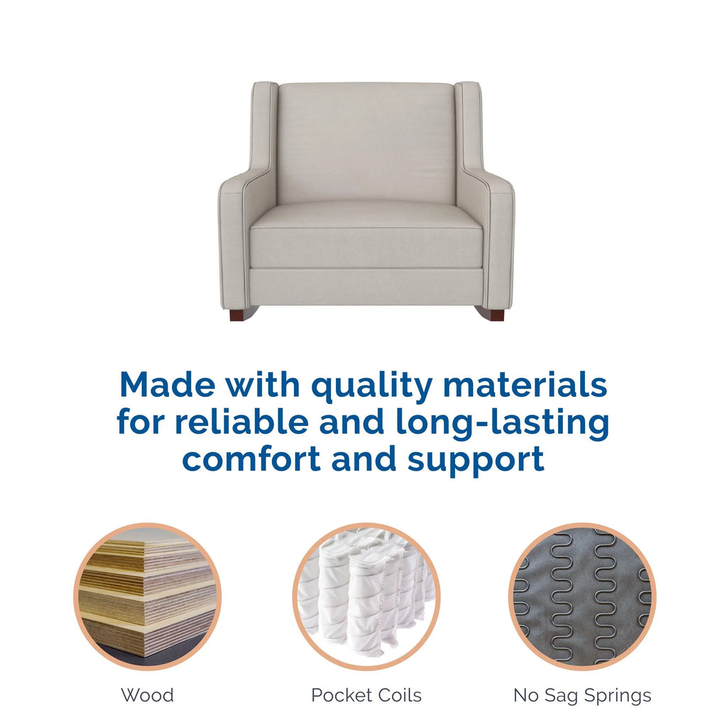 Beige Microfiber Double Rocker Chair M891761