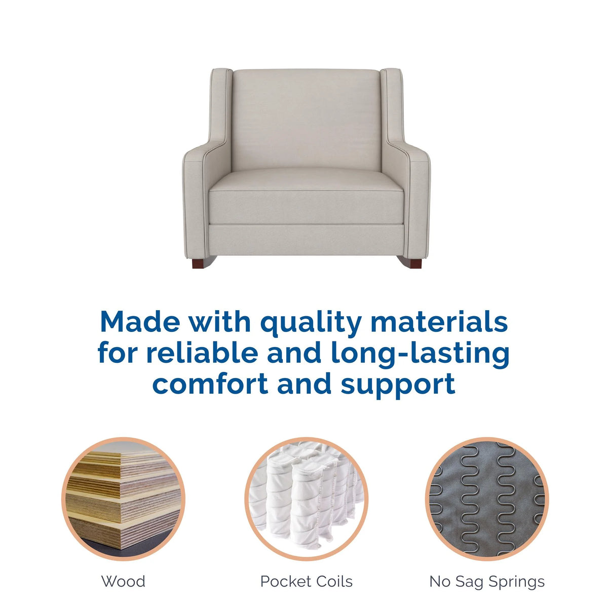 Beige Microfiber Double Rocker Chair M891761