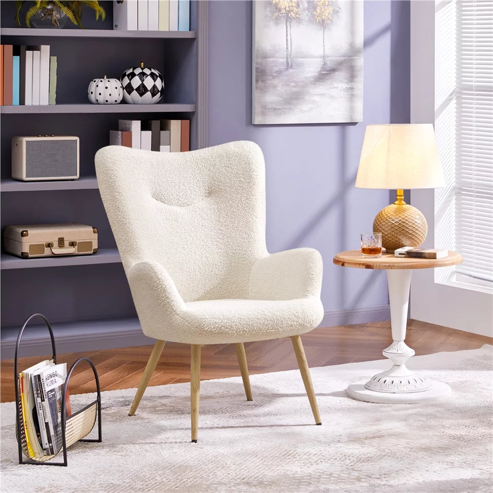 Boucle Wingback Accent Chair Y1212