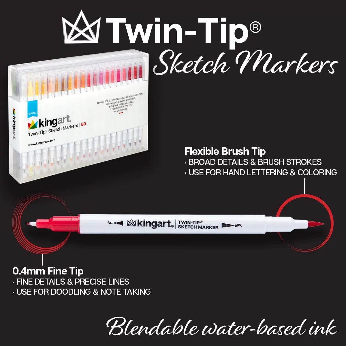 Set of 60 Twin-Tip Sketch Markers S74041