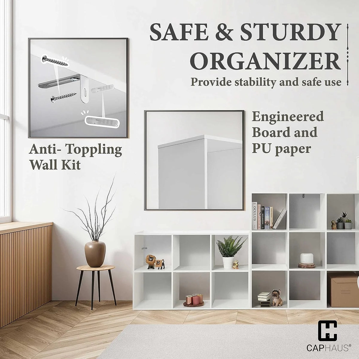 11-Inch Cube Organizer Bookcase with Divider C18516