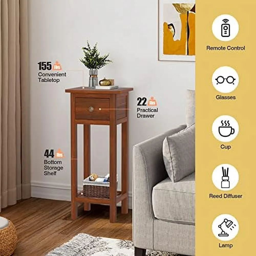Narrow End Table Set of 2 with Drawer X7773