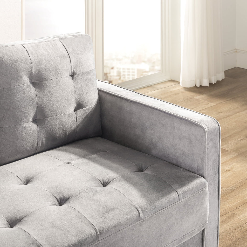 Grey Velvet Loveseat V1432