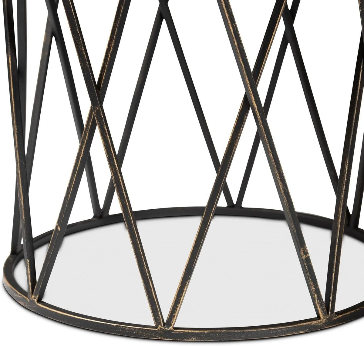 Antique Black Metal End Table I68883