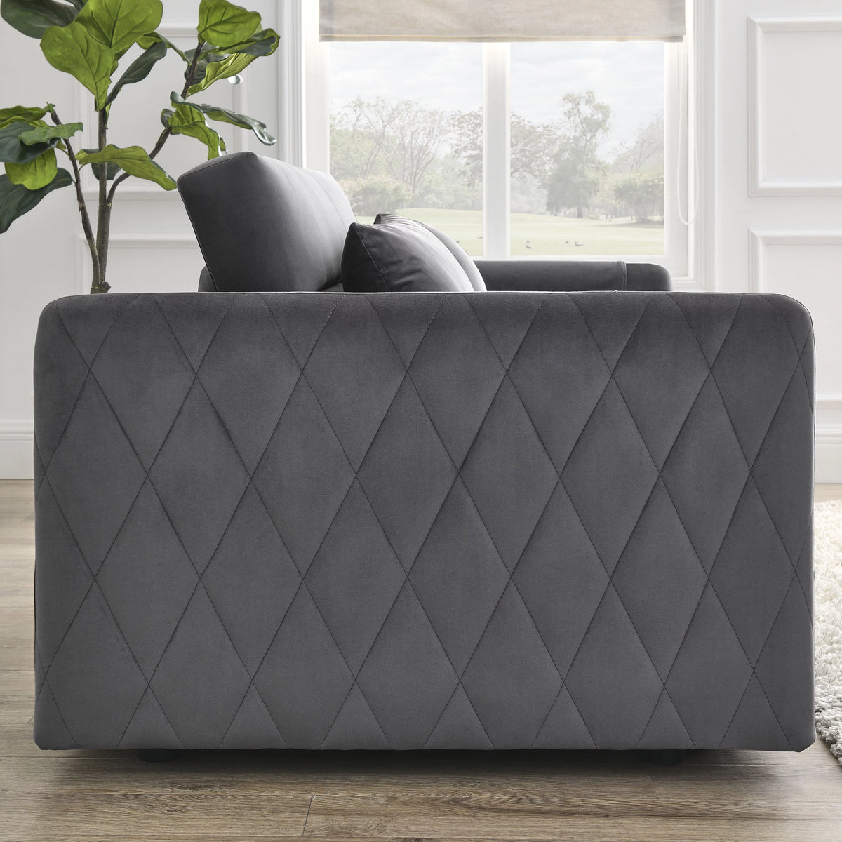 Gray 2-Seat Futon Sofa Bed L18440