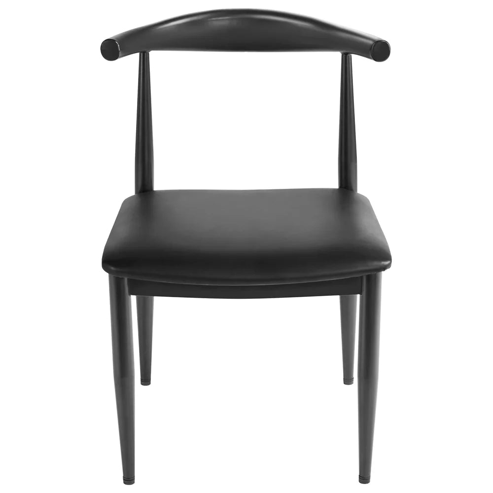 Set of 2 Black Leather Dining Chairs V850413