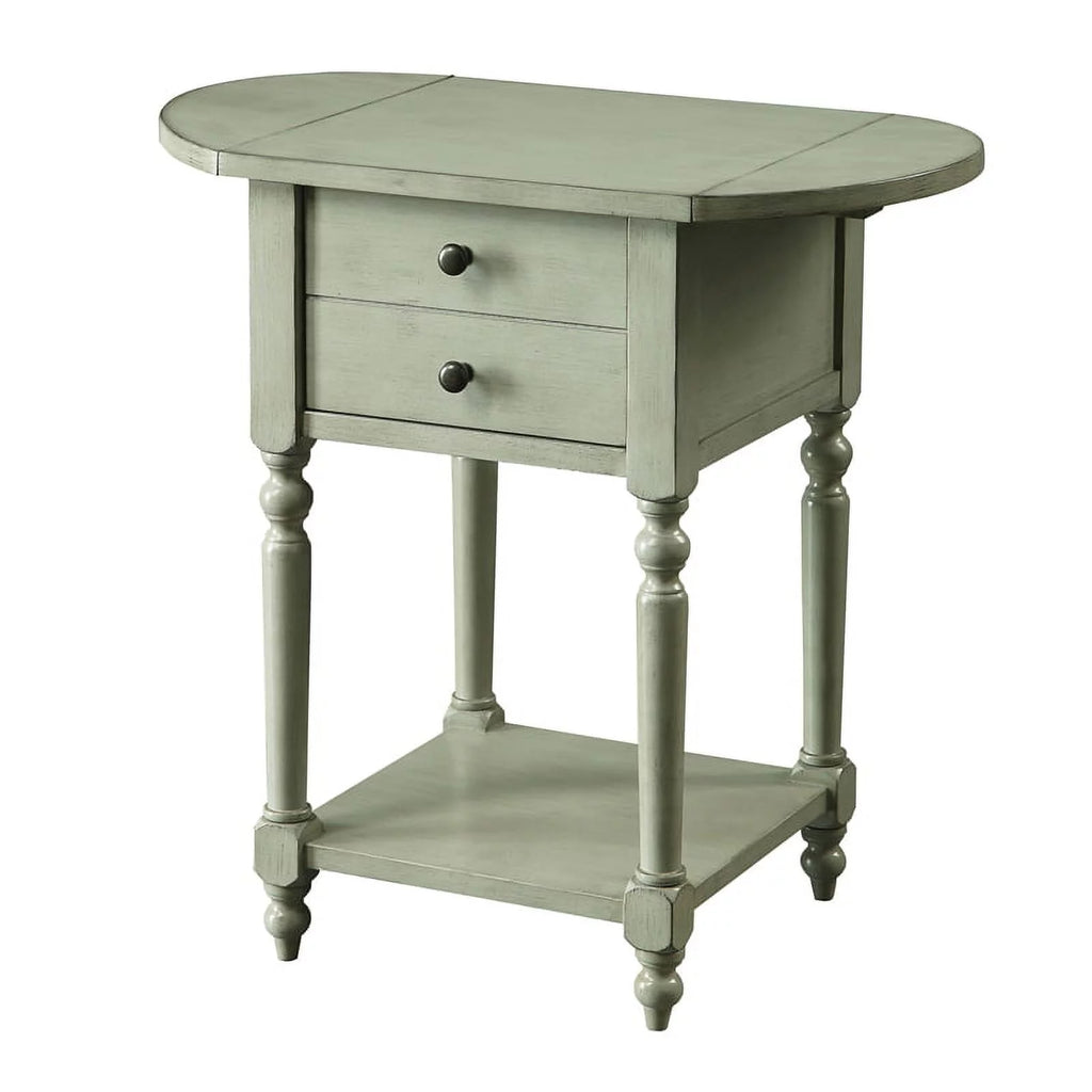 Wood Drop-Leaf Side Table Antique Gray H229776