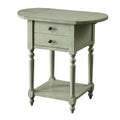 Wood Drop-Leaf Side Table Antique Gray H229776