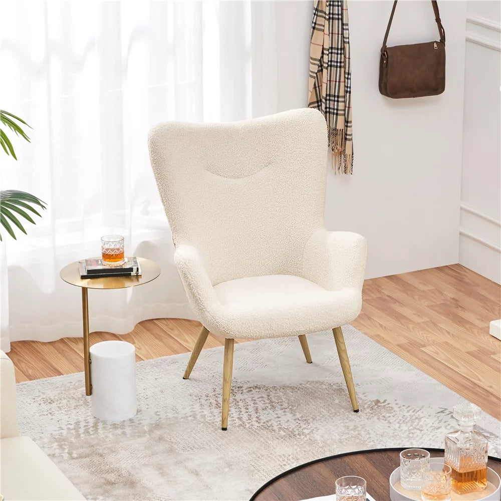 Boucle Wingback Accent Chair Y1212