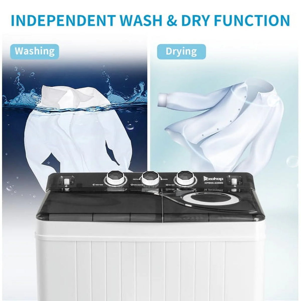 Portable Twin Tub Washing Machine 18Lbs Washer 8Lbs Spinner N916